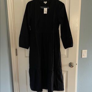 J. Crew Black Long Sleeve Dress